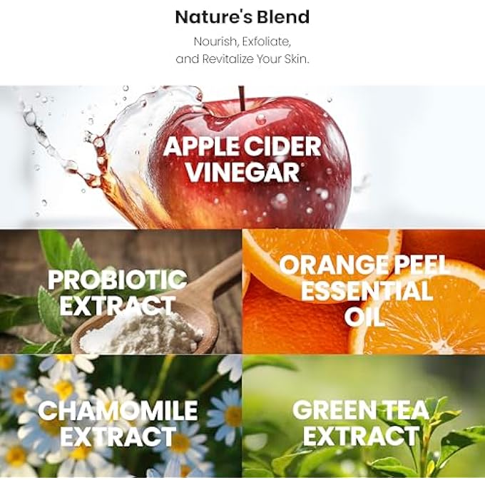 AppleBiotic APPLE CIDER VINEGAR PROBIOTIC REJUVENATING FACE WASH WITH GREEN TEA, ORGANIC ALOE, ORANGE PEEL OIL, CLEANSES AND REMOVES MAKEUP FOR MEN, WOMEN, TEENS. - Image 3